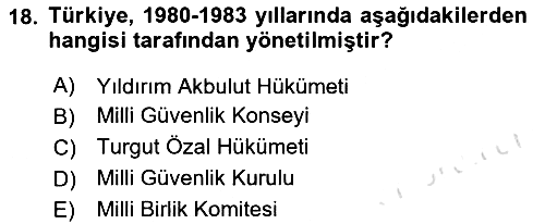 Atatürk İlkeleri ve İnkılap Tarihi - 2 2020-2021 Yaz Okulu Sınavı - 18. soru