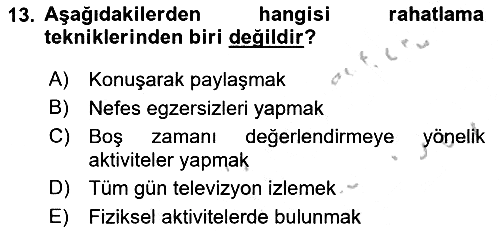 Bakım Elemanı Yetiştirme Ve Geliştirme 1 2018-2019 Yaz Okulu Sınavı - 13. soru