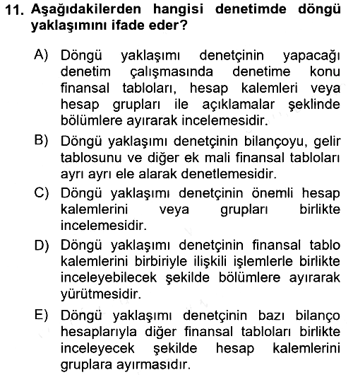 Denetim 2017-2018 3 Ders Sınavı - 11. soru