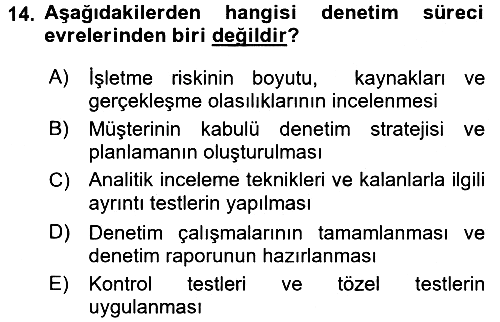 Denetim 2017-2018 3 Ders Sınavı - 14. soru