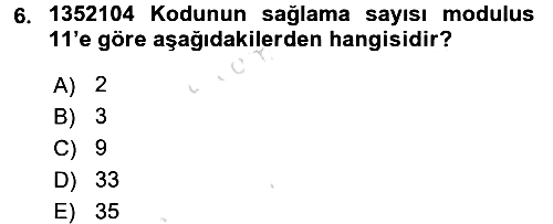 Denetim 2018-2019 3 Ders Sınavı - 6. soru