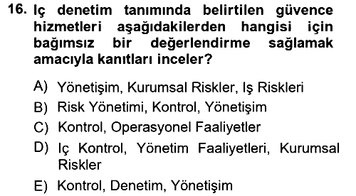 Denetim 2012-2013 Ara Sınav - 16. soru