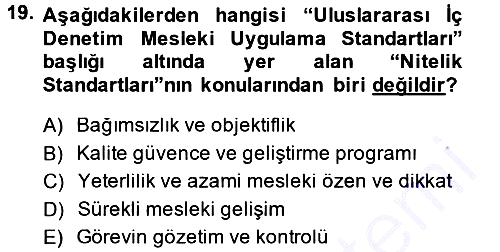 Denetim 2013-2014 Ara Sınav - 19. soru