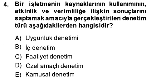 Denetim 2014-2015 Ara Sınav - 4. soru