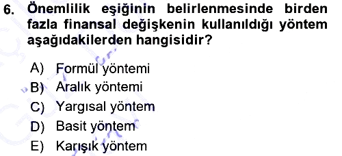 Denetim 2015-2016 Ara Sınav - 6. soru