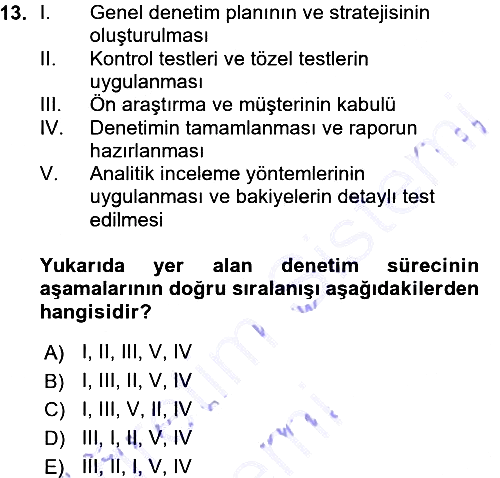 Denetim 2015-2016 Ara Sınav - 13. soru