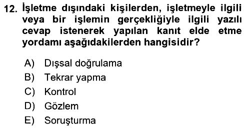 Denetim 2017-2018 Ara Sınav - 12. soru