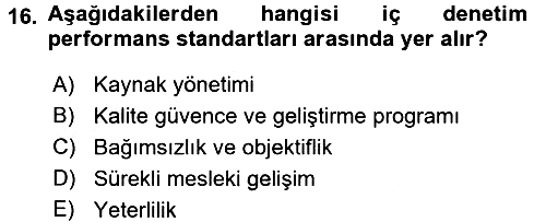 Denetim 2017-2018 Ara Sınav - 16. soru