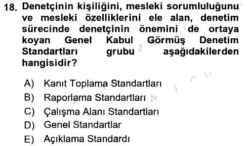 Denetim 2017-2018 Ara Sınav - 18. soru
