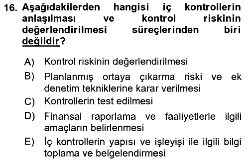Denetim 2019-2020 Ara Sınav - 16. soru