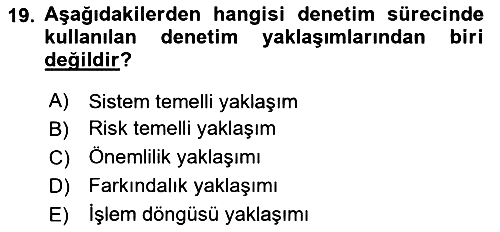 Denetim 2024-2025 Ara Sınav - 19. soru