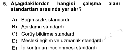 Denetim 2025-2026 Ara Sınav - 5. soru