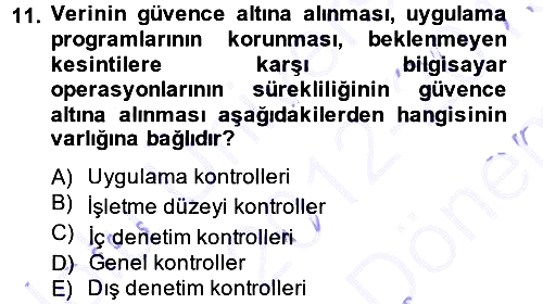 Denetim 2012-2013 Dönem Sonu Sınavı - 11. soru