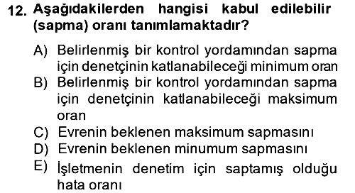 Denetim 2012-2013 Dönem Sonu Sınavı - 12. soru
