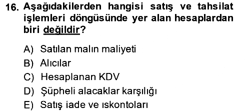 Denetim 2013-2014 Dönem Sonu Sınavı - 16. soru