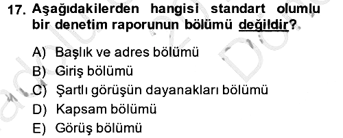 Denetim 2014-2015 Dönem Sonu Sınavı - 17. soru