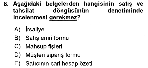 Denetim 2015-2016 Dönem Sonu Sınavı - 8. soru