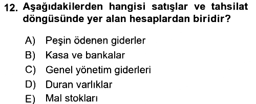 Denetim 2015-2016 Dönem Sonu Sınavı - 12. soru