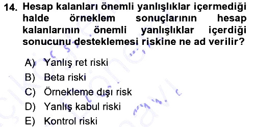 Denetim 2015-2016 Dönem Sonu Sınavı - 14. soru