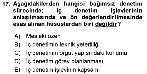 Denetim 2015-2016 Dönem Sonu Sınavı - 17. soru