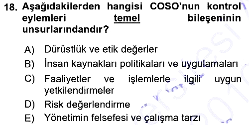 Denetim 2015-2016 Dönem Sonu Sınavı - 18. soru