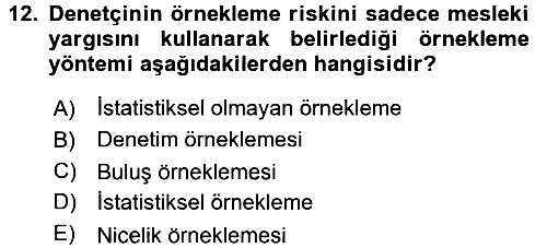 Denetim 2016-2017 Dönem Sonu Sınavı - 12. soru