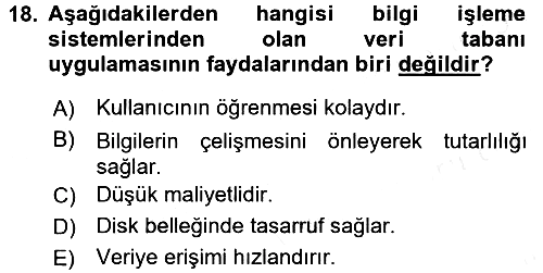 Denetim 2016-2017 Dönem Sonu Sınavı - 18. soru