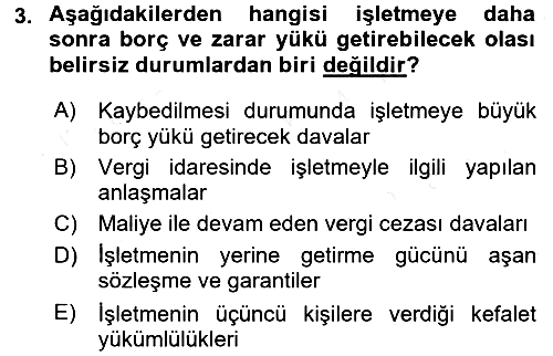 Denetim 2017-2018 Dönem Sonu Sınavı - 3. soru