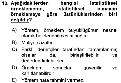 Denetim 2017-2018 Dönem Sonu Sınavı - 12. soru