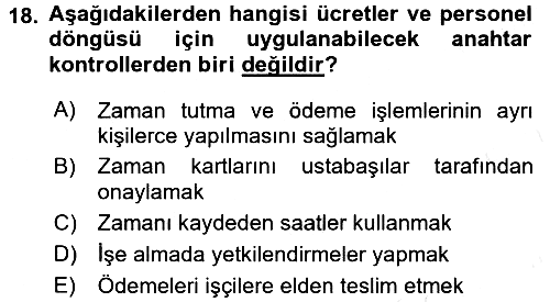 Denetim 2017-2018 Dönem Sonu Sınavı - 18. soru
