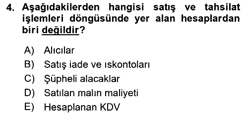 Denetim 2018-2019 Dönem Sonu Sınavı - 4. soru