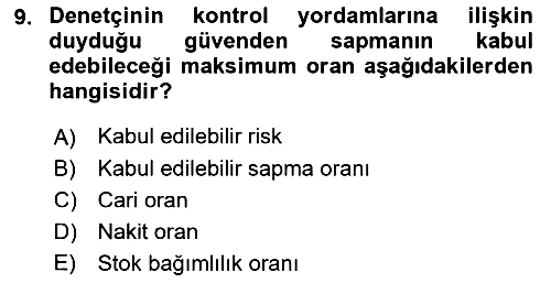 Denetim 2018-2019 Dönem Sonu Sınavı - 9. soru