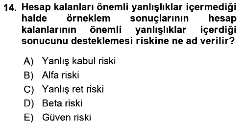 Denetim 2018-2019 Dönem Sonu Sınavı - 14. soru