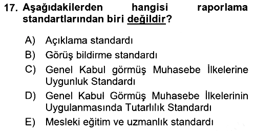 Denetim 2018-2019 Dönem Sonu Sınavı - 17. soru