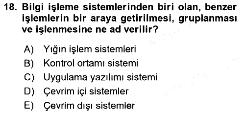 Denetim 2018-2019 Dönem Sonu Sınavı - 18. soru