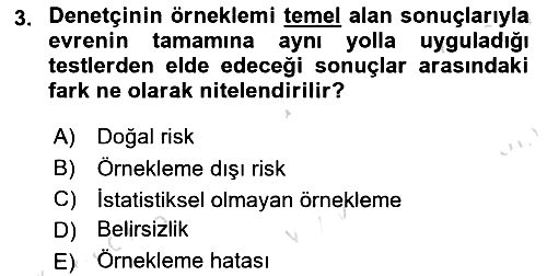 Denetim 2021-2022 Dönem Sonu Sınavı - 3. soru