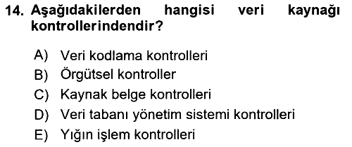 Denetim 2021-2022 Dönem Sonu Sınavı - 14. soru