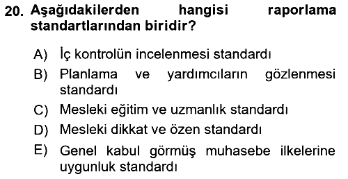 Denetim 2021-2022 Dönem Sonu Sınavı - 20. soru