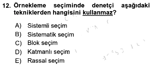 Denetim 2022-2023 Dönem Sonu Sınavı - 12. soru