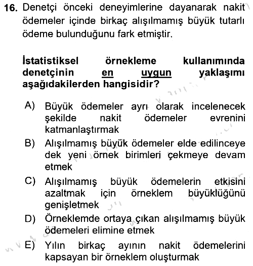 Denetim 2023-2024 Dönem Sonu Sınavı - 16. soru
