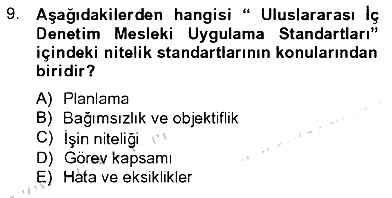Denetim 2012-2013 Tek Ders Sınavı - 9. soru