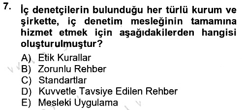 Denetim 2014-2015 Tek Ders Sınavı - 7. soru