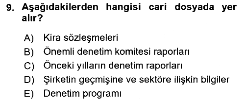 Denetim 2018-2019 Yaz Okulu Sınavı - 9. soru