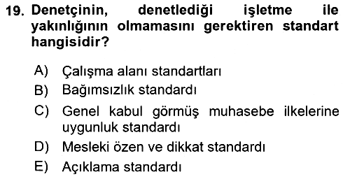 Denetim 2018-2019 Yaz Okulu Sınavı - 19. soru