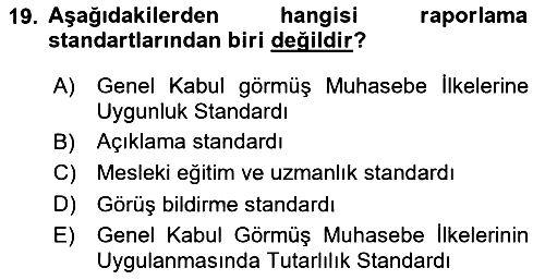 Denetim 2020-2021 Yaz Okulu Sınavı - 19. soru