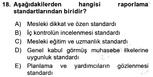 Denetim 2021-2022 Yaz Okulu Sınavı - 18. soru