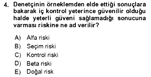 Denetim 2022-2023 Yaz Okulu Sınavı - 4. soru