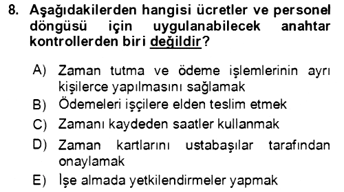 Denetim 2022-2023 Yaz Okulu Sınavı - 8. soru