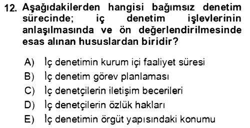 Denetim 2022-2023 Yaz Okulu Sınavı - 12. soru