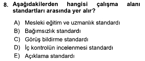 Denetim 2023-2024 Yaz Okulu Sınavı - 8. soru